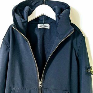 Stone Island Junior - Navy blue wind/rain jacket